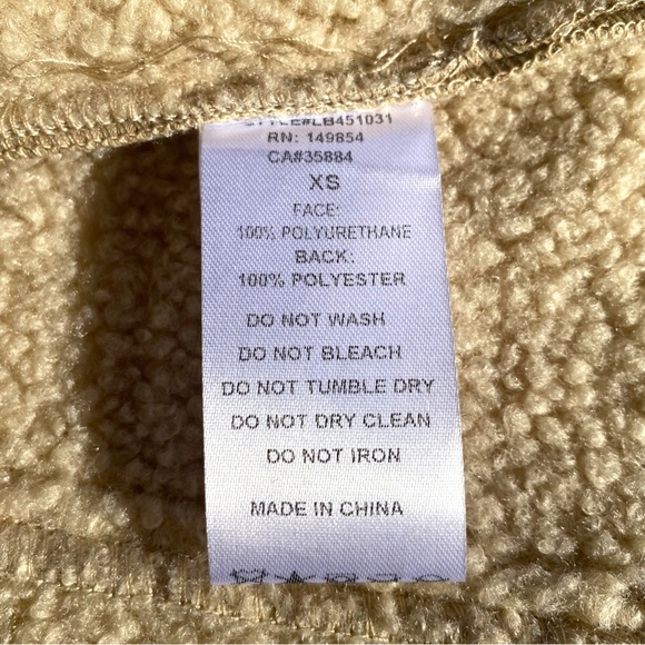 HP✨NWT SAGE the Label Rustic Heart Biker Faux Leather Moto Long Sleeve Jacket XS - Picture 10 of 16